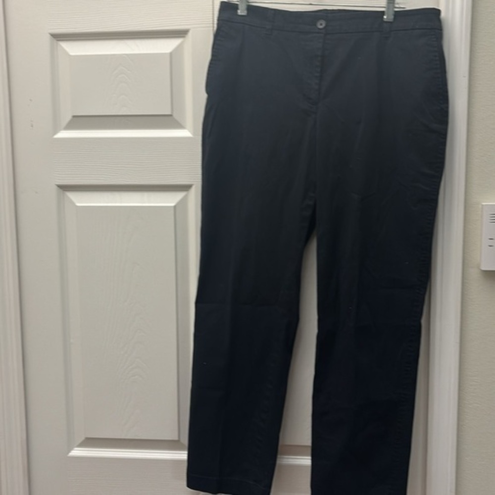 Talbots navy blue long pants, size 12, slight stretch.